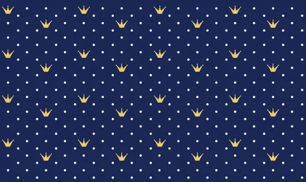 Donanma koyu mavi seamless modeli ile altın bir taç retro tarzı. Sigorta primi Kraliyet parti için kullanılabilir. Küçük Prens için lüks zemin. Beyaz lekeli. Çocuklar çocuk duvar kağıdı