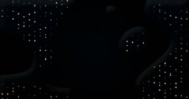 4k Lüks koyu siyah dikişsiz, altın parçacıklarla donatılmış arka plan. Soyut şekiller en az dinamik poster üzerinde hareket ediyor. Xmas ağacı şenliği çok az. Eğimli dalga animasyonu Bg. Yaratıcı arkaplan