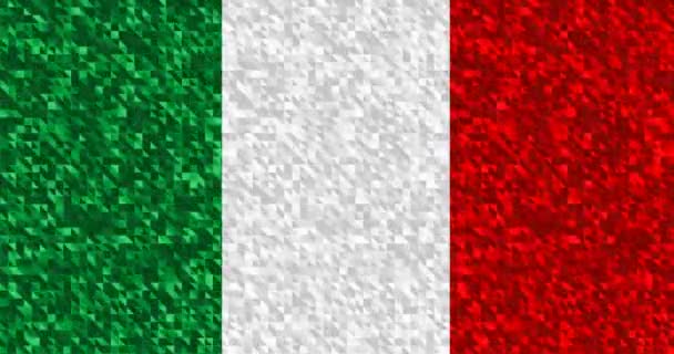 4Kイタリア国旗 シームレスなループアニメーションの背景 グレー 赤の色がアニメーション デジタルクリスマス幾何学的なバナー 小さな正方形のダイヤモンドはゆっくりとランダムに動きます 高級プレミアム壁紙 — ストック動画