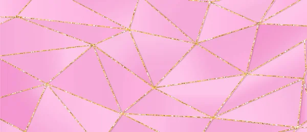 Light Pink Triangular Background Shiny Golden Glitters Valentine Mother World — Stock Vector