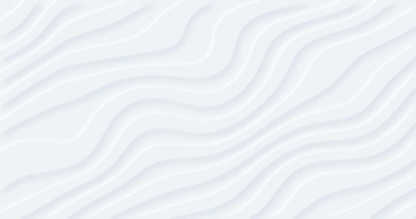 4K抽象的白色波浪移动背景 轻质空白无缝环路业务Bg 时尚的夏季空旷的灰色横幅 曲线对角线随机移动 光学错觉艺术 列报框架模板 — 图库视频影像