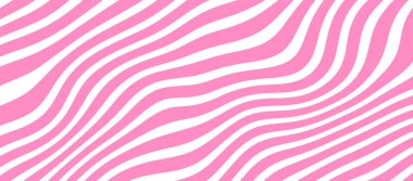 Şirin açık pembe vektör arka planı. Beyaz soyut dalgalı köşegen çizgiler. Parti eğlencesi yaratıcı tarzı. Broşür için modern BG, moda broşürü, hikaye kapağı. Kadın çizgili dokusu var. İç resim