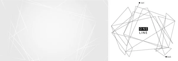 浅丛风格背景 一条细长的路径 黑白抽象形状 随机迁移形式 创意极简主义封面 商业展示 小册子 生日派对横幅 — 图库矢量图片