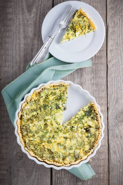 Quiche de espinacas, sin gluten —  Fotos de Stock