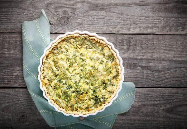 Spinache quiche, Bezglutenowa — Zdjęcie stockowe