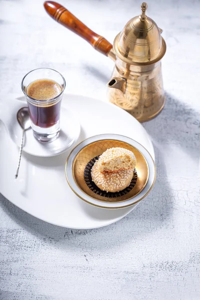 Almonds cookies and coffee