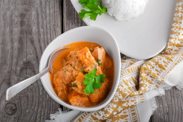 Kurczak curry i ryż — Zdjęcie stockowe