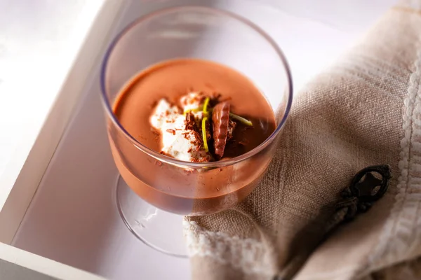 Čokoládová pěna dezert — Stock fotografie