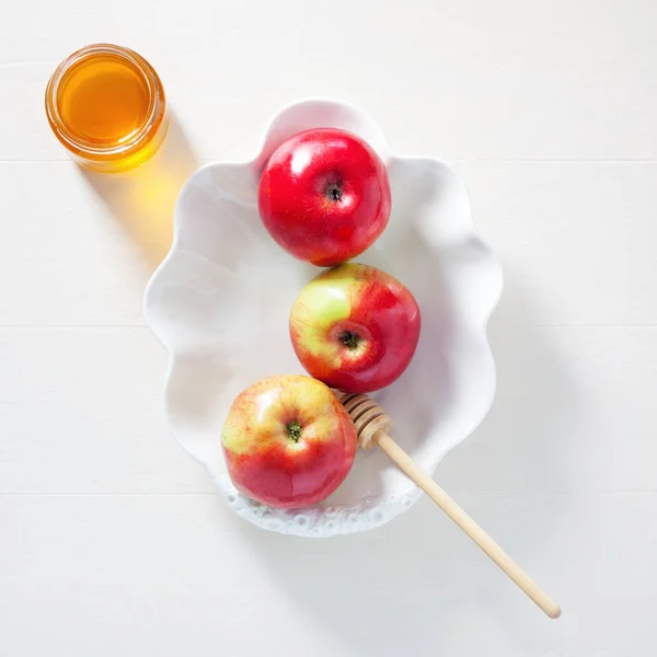 Elma, nar ve bal için Rosh Hashanah — Stok fotoğraf