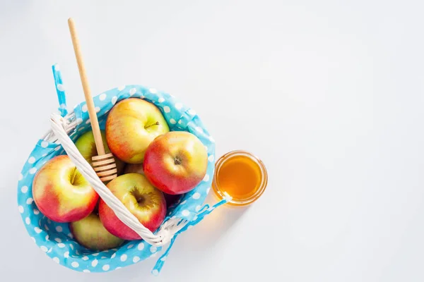 Elma, nar ve bal için Rosh Hashanah — Stok fotoğraf