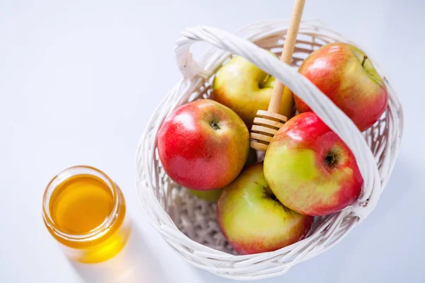 Elma, nar ve bal için Rosh Hashanah — Stok fotoğraf