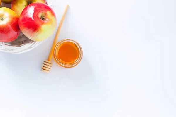 Elma, nar ve bal için Rosh Hashanah — Stok fotoğraf