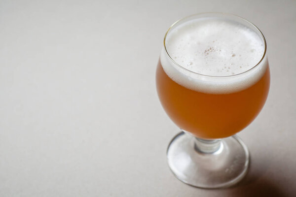 Wheat beer on gray