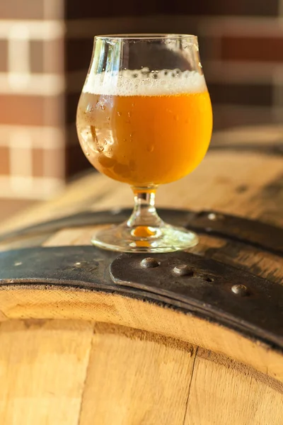 Cerveza ligera en un barril — Foto de Stock