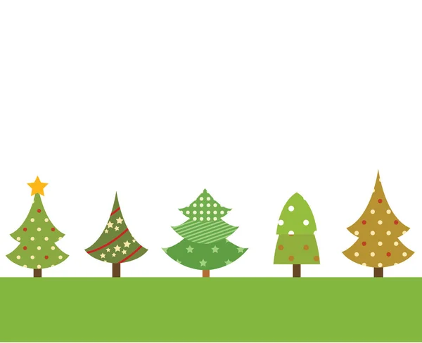 Набор красивой елки для рождественского праздника — стоковый вектор