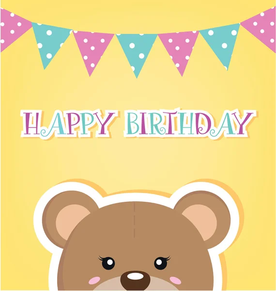 Feliz aniversário urso — Vetor de Stock