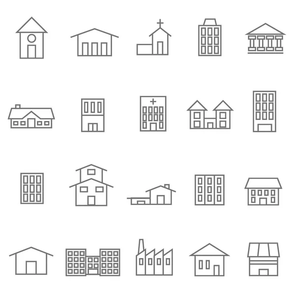 Haus und Gebäude-Ikonen — Stockvektor
