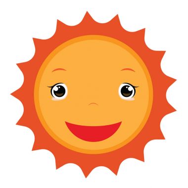 Yaz güneş çizgi film karakteri