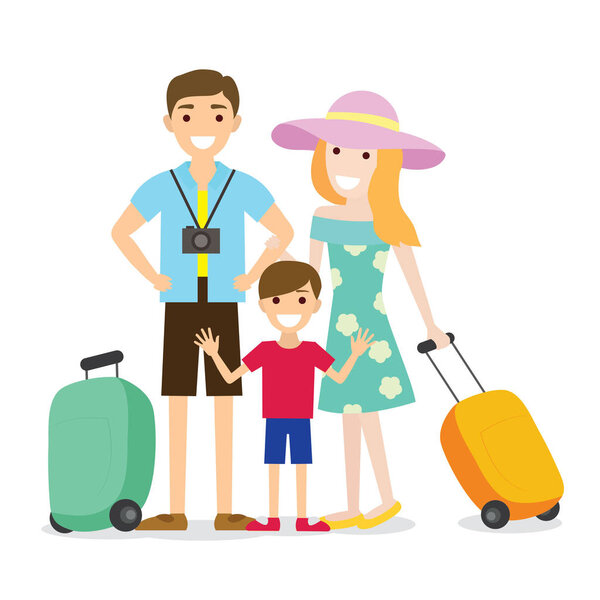 people family vacation flat design
