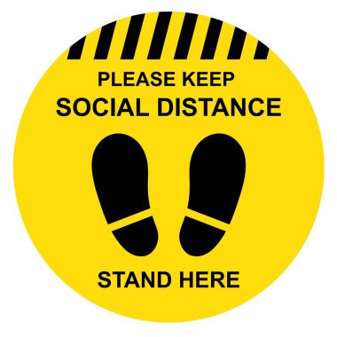 Social Distancing Stand here Sign Pandemic Outbreak clipart