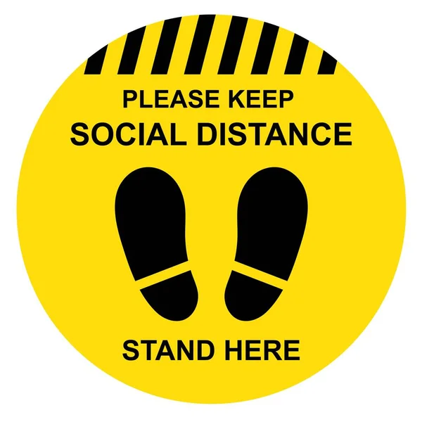 Social Distancering Stå Her Tegn Pandemi Udbrud – Stock-vektor