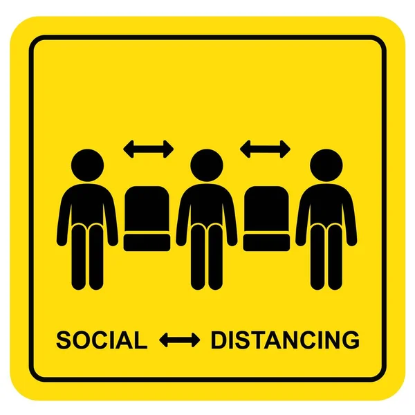 Social Distancing Sign Sitting — Stockový vektor