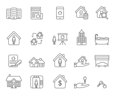 emlak çizgisi simgeleri, ev, ev klipsleri