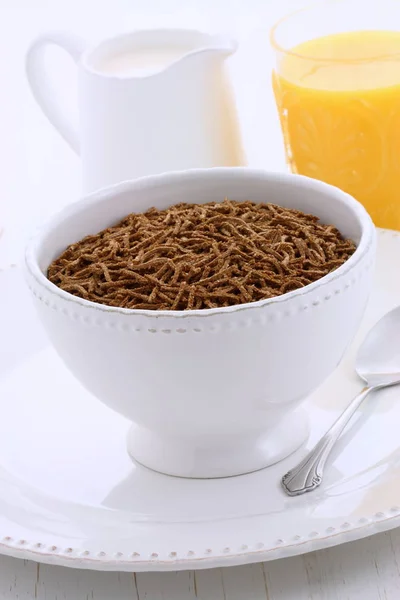 Vintage bran cereal breakfast — Stock Photo, Image