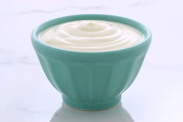 Vintage plain yogurt — Stock Photo, Image