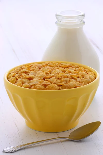 Gesunde Cornflakes Frühstück — Stockfoto