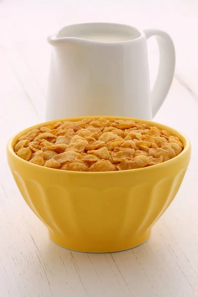 Gesunde Cornflakes Frühstück — Stockfoto