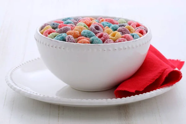 Delicious kids cereal loops — Stock Photo, Image