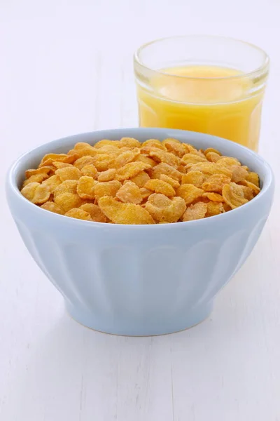 Gesunde Cornflakes Frühstück — Stockfoto