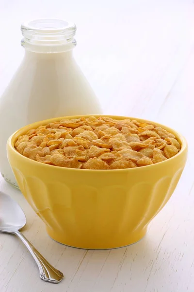 Gesunde Cornflakes Frühstück — Stockfoto