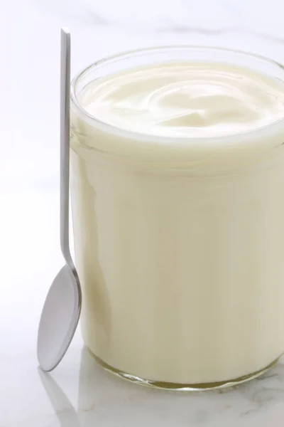 Slätten franska stil yoghurt — Stockfoto