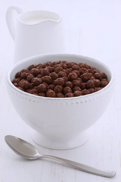 Deliziosi cereali al cioccolato per bambini sani — Foto Stock