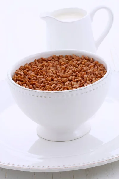 Délicieuses céréales au chocolat au riz croustillant — Photo