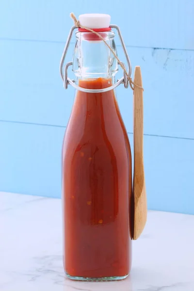 Vintage red hot sauce — Stock Photo, Image