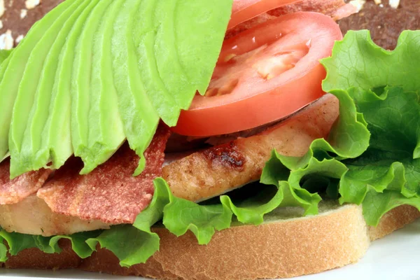 Peito de peru sanduíche rosto aberto — Fotografia de Stock