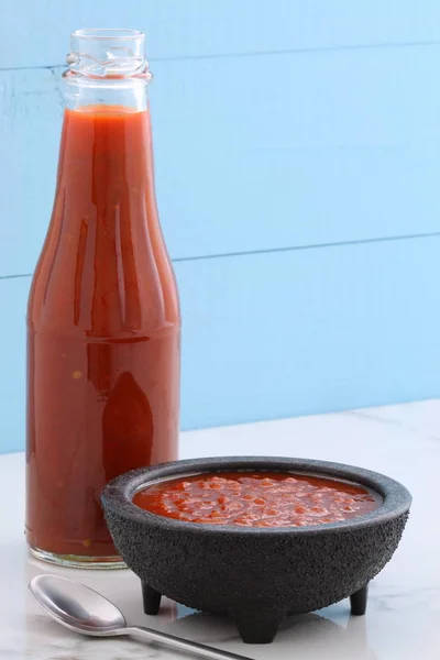 Salsa de chile picante rojo artesanal — Foto de Stock