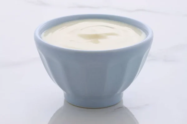 Vintage plain yogurt — Stock Photo, Image