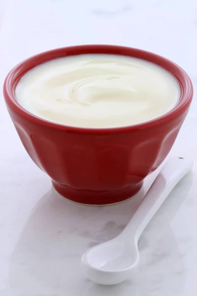 Fresh plain yogurt — Stock Photo, Image