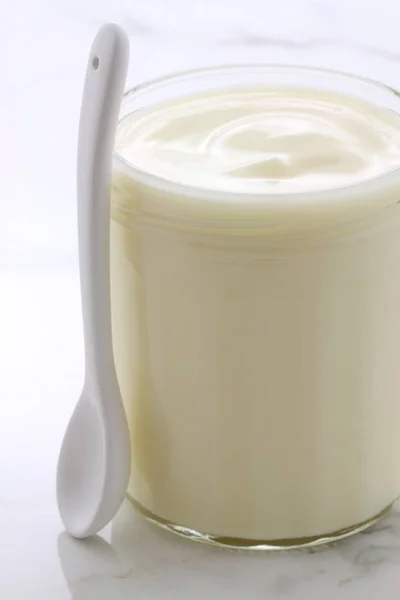 Platte Franse stijl yoghurt — Stockfoto
