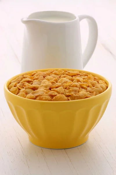 Gesunde Cornflakes Frühstück — Stockfoto