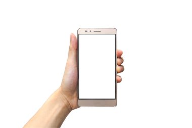 İzole el holding smartphone