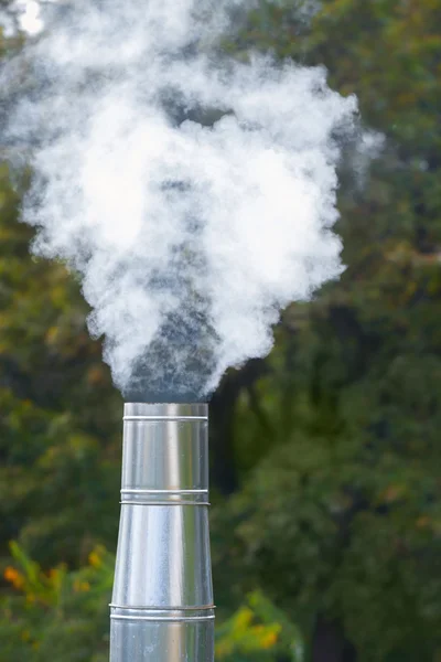 Steam from chimney — Stock Photo, Image