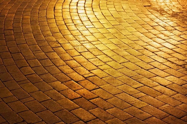 Strada dorata in mattoni Immagine Stock