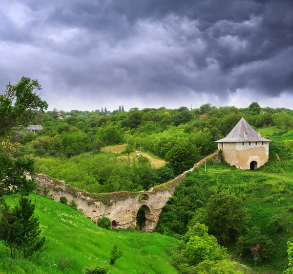 Mur de Yaky à la forteresse Hotyn — Photo