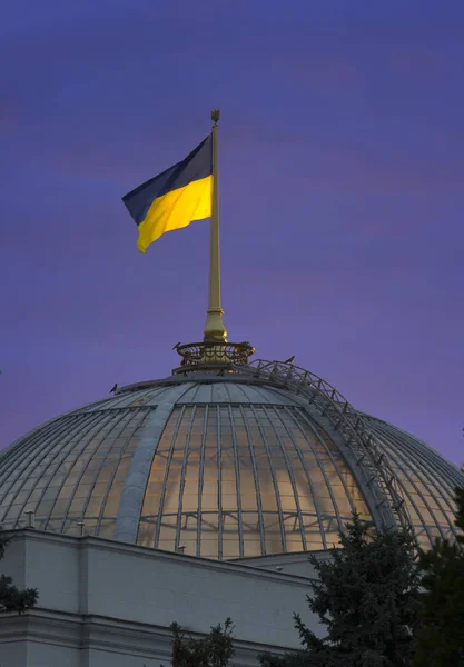 Flagge am ukrainischen Parlament — Stockfoto