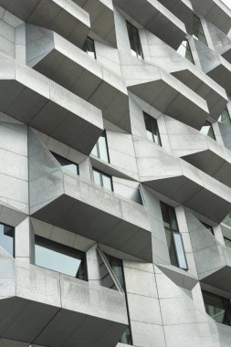 Kopenhag, Danimarka - 23 Eylül, 2017: Silo daireler Kopenhag Nordhavn alanında